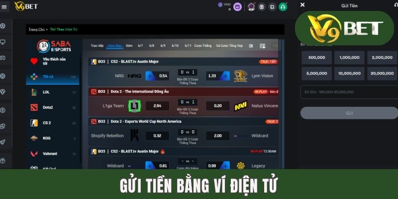 Gửi tiền bằng ví điện tử