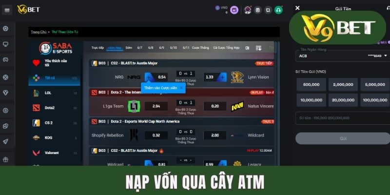 Nạp vốn qua cây ATM